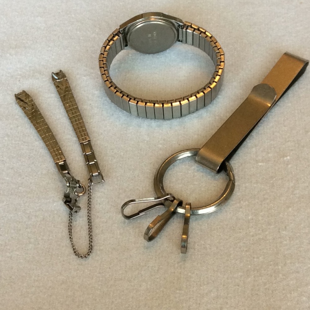 FINAL SALE PRICE Unisex Watch, Stainless Watch Band & Belt Clip